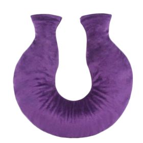 1.6L U-shape Water-filled Hot Water Bottle Villus Cover Water Bag, Purple
