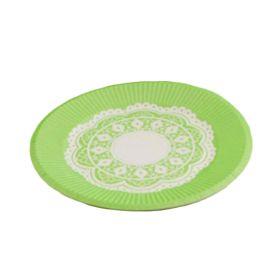 10PCS Disposable Paper Plates Environmental Cake Platters 7'' Dessert Container Green