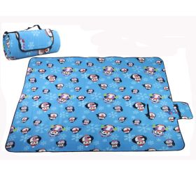 Moistureproof Waterproof Picnic/Camping Mat Baby Crawl Mat, Penguin, Blue