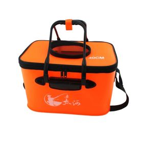 Fishing Fabric Collapsible Basket Portable Water Pail, 40*25*25CM, Orange