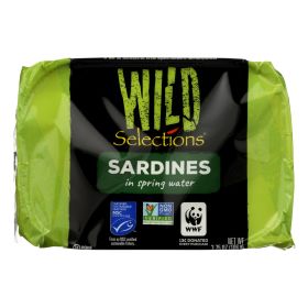 Wild Selections Sardines In Spring Water - Case of 12 - 3.75 OZ