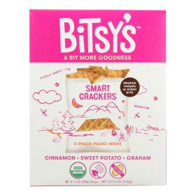 Bitsys Brainfood Crackers - Sweet Potato Cinna-Graham - Case of 6 - 5/1 oz.