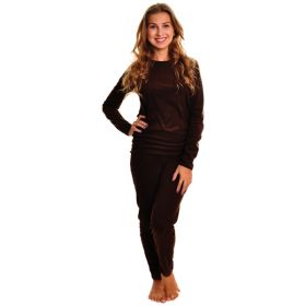 Angelina Womens Velvet Long Sleeve Thermal Set - Large - X-Large (Coffee) Case Pack 12