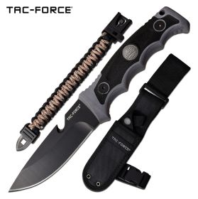Tac-Force Fixed 4.5 in Blade Gray Rubber Handle