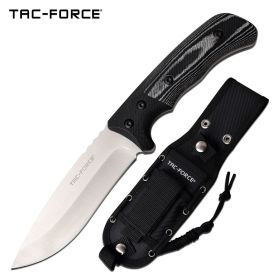Tac-Force Fixed 4.9 in Blade Black-White Micarta Handle