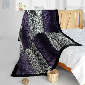 Onitiva - [Leopard Secret] Animal Style Patchwork Throw Blanket (61 by 86.6 inches)